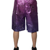Dolce & Gabbana Metallic Pink Purple Two Tone Bermuda Shorts
