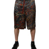 Dolce & Gabbana Multicolor Marble Print Trouser Bermuda Shorts