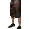 Dolce & Gabbana Multicolor Marble Print Trouser Bermuda Shorts
