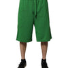 Dolce & Gabbana Green Cotton Men Sweatshorts Bermuda Shorts