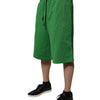 Dolce & Gabbana Green Cotton Men Sweatshorts Bermuda Shorts