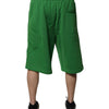 Dolce & Gabbana Green Cotton Men Sweatshorts Bermuda Shorts