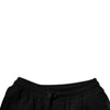 Dolce & Gabbana Black Cotton Logo Floral Print Bermuda Shorts