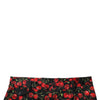 Dolce & Gabbana Black Red Cherry Print Bermuda Cotton Shorts