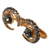 Dolce & Gabbana Brass Gold Black Crystal Luna Cufflink