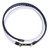 Dolce & Gabbana Blue White Leather Trimmed DG Engraved Silver Tone Clasp Bracelet