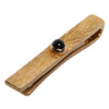 Dolce & Gabbana Black Sapphire Gold Tone Brass Tie Clip Bar
