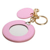 Dolce & Gabbana Pink Calf Leather Gold Metal Logo Print Keyring Keychain