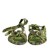 Dolce & Gabbana Green Animal Print Ankle Wrap Sandals Shoes