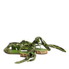 Dolce & Gabbana Green Animal Print Ankle Wrap Sandals Shoes