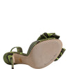 Dolce & Gabbana Green Python Leather Heels Sandals Shoes