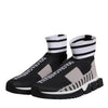 Dolce & Gabbana Black Gray Sorrento Socks Women Sneakers Shoes