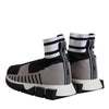 Dolce & Gabbana Black Gray Sorrento Socks Women Sneakers Shoes
