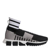 Dolce & Gabbana Black Gray Sorrento Socks Women Sneakers Shoes
