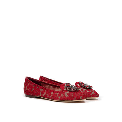 Chaussures plates en viscose rouge Dolce &amp; Gabbana