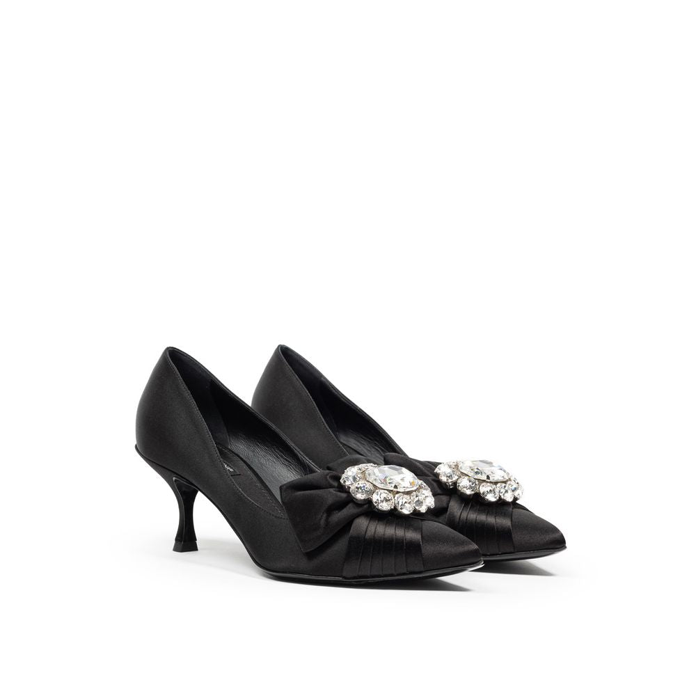 Escarpin en viscose noire Dolce &amp; Gabbana