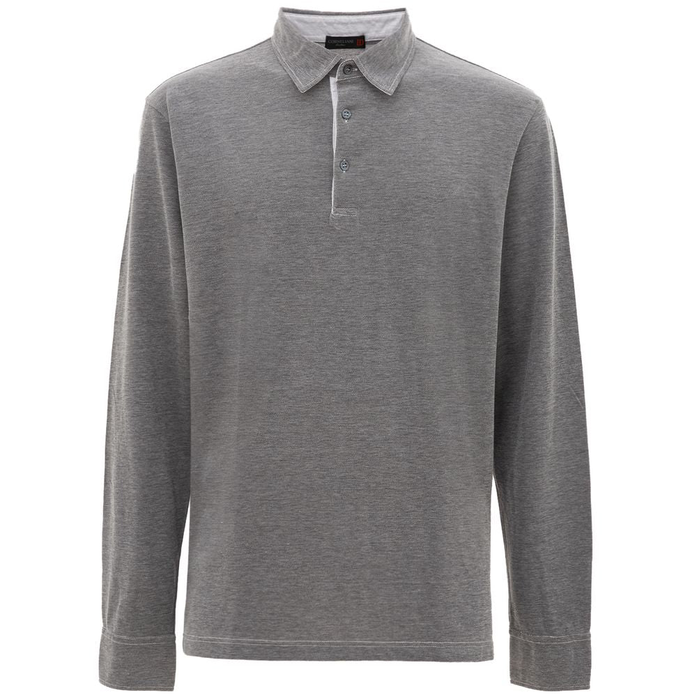 Polo en coton gris Corneliani