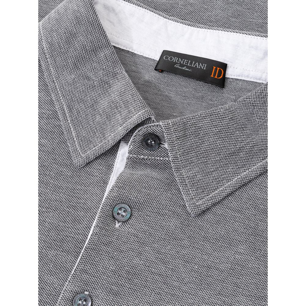 Polo en coton gris Corneliani