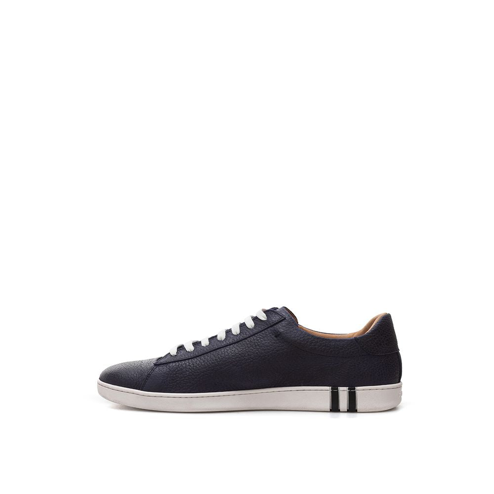 Bally Blue Leather Low Top Sneakers