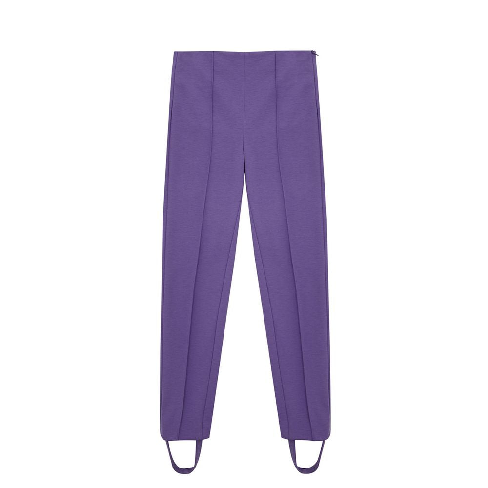 Pantalon élégant en viscose violet Lardini