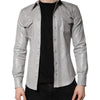 Dolce & Gabbana Metallic Gray Cotton Button Down Shirt