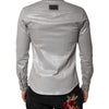 Dolce & Gabbana Metallic Gray Cotton Button Down Shirt
