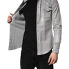 Dolce & Gabbana Metallic Gray Cotton Button Down Shirt