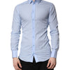 Dolce & Gabbana Light Blue Cotton GOLD Dress Formal Shirt