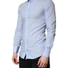 Dolce & Gabbana Light Blue Cotton GOLD Dress Formal Shirt