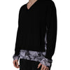 Dolce & Gabbana Black Camouflage V-neck Pullover Sweater