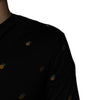 Dolce & Gabbana Black Pineapple Crew Neck Pullover Sweater