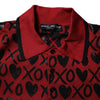 Dolce &amp; Gabbana – Rotes XOXO-Poloshirt aus Baumwolle mit Kragen