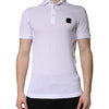 Dolce & Gabbana White Cotton Logo Collared Polo T-shirt