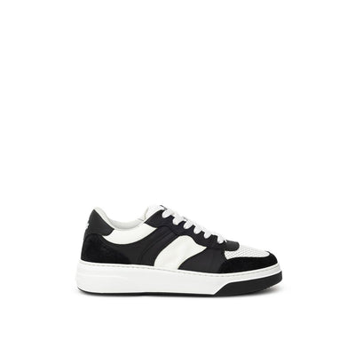 Dsquared² Black And White Leather Athletic Sneakers