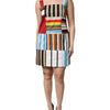 Dolce & Gabbana Multicolor Cotton Stripe Sleeveless Dress