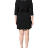 Dolce & Gabbana Black Crystal Embellished Round Neck Mini Dress
