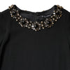 Dolce & Gabbana Black Crystal Embellished Round Neck Mini Dress