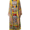 Dolce & Gabbana Multicolour Carretto Print Kaftan Twill Dress
