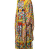 Dolce & Gabbana Multicolour Carretto Print Kaftan Twill Dress