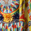 Dolce & Gabbana Multicolour Carretto Print Kaftan Twill Dress