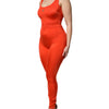 Dolce & Gabbana Orange Sleeveless Bodycon Jumpsuit Dress
