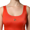 Dolce & Gabbana Orange Sleeveless Bodycon Jumpsuit Dress