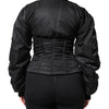 Dolce & Gabbana Black Nylon Full Zip Bustier Corset Jacket
