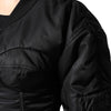 Dolce & Gabbana Black Nylon Full Zip Bustier Corset Jacket