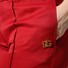Dolce & Gabbana Red Viscose Straight Fit Pants
