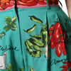 Dolce & Gabbana Green Silk Printed Straight Pants