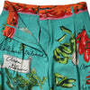 Dolce & Gabbana Green Silk Printed Straight Pants