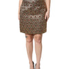 Dolce & Gabbana Brown Polyester Brocade A-line Mini Skirt