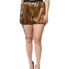 Dolce & Gabbana Metallic Gold High Waist Women Hotpants Short