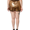Dolce & Gabbana Metallic Gold High Waist Women Hotpants Short